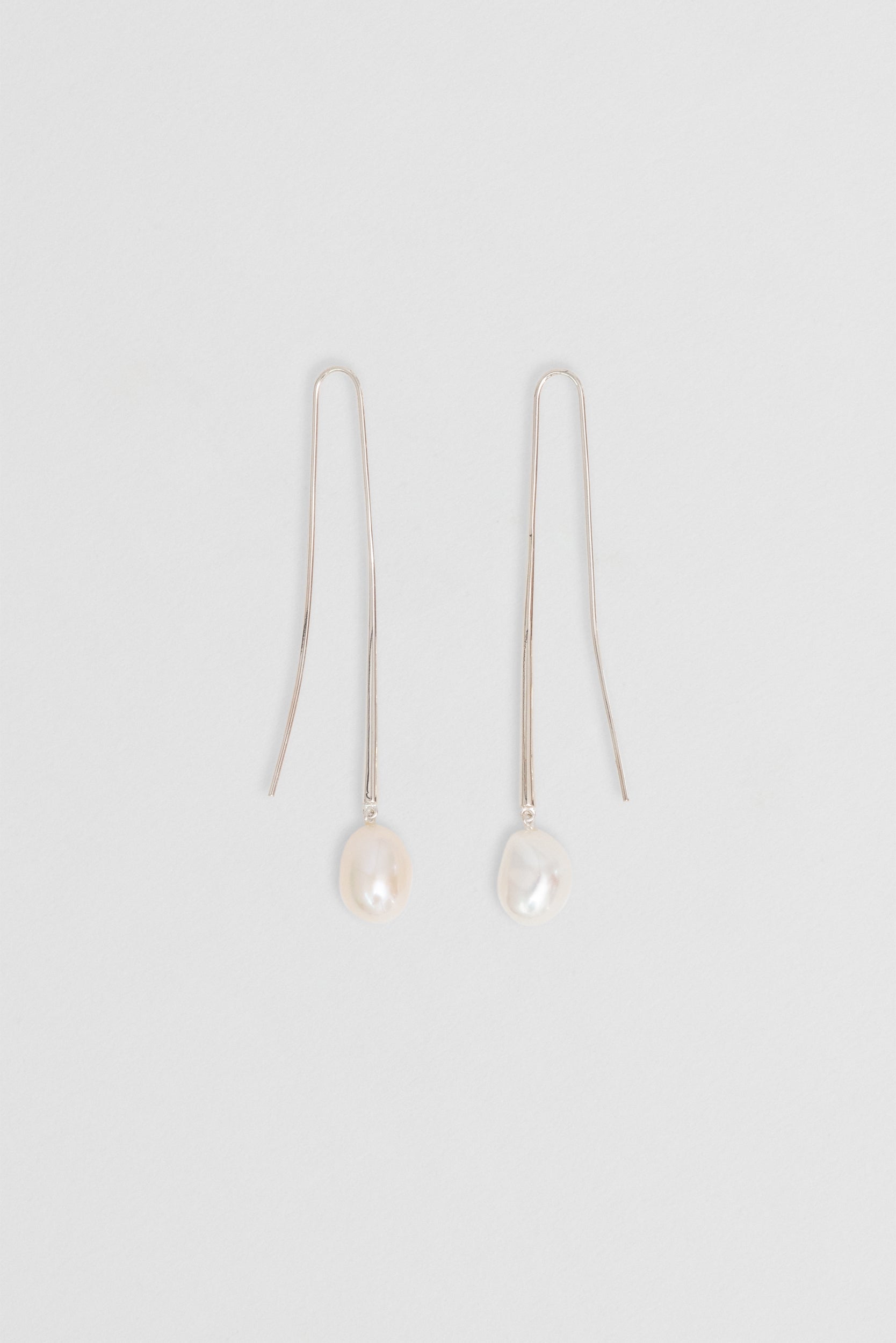 Cusp Pearl Earrings - Silver