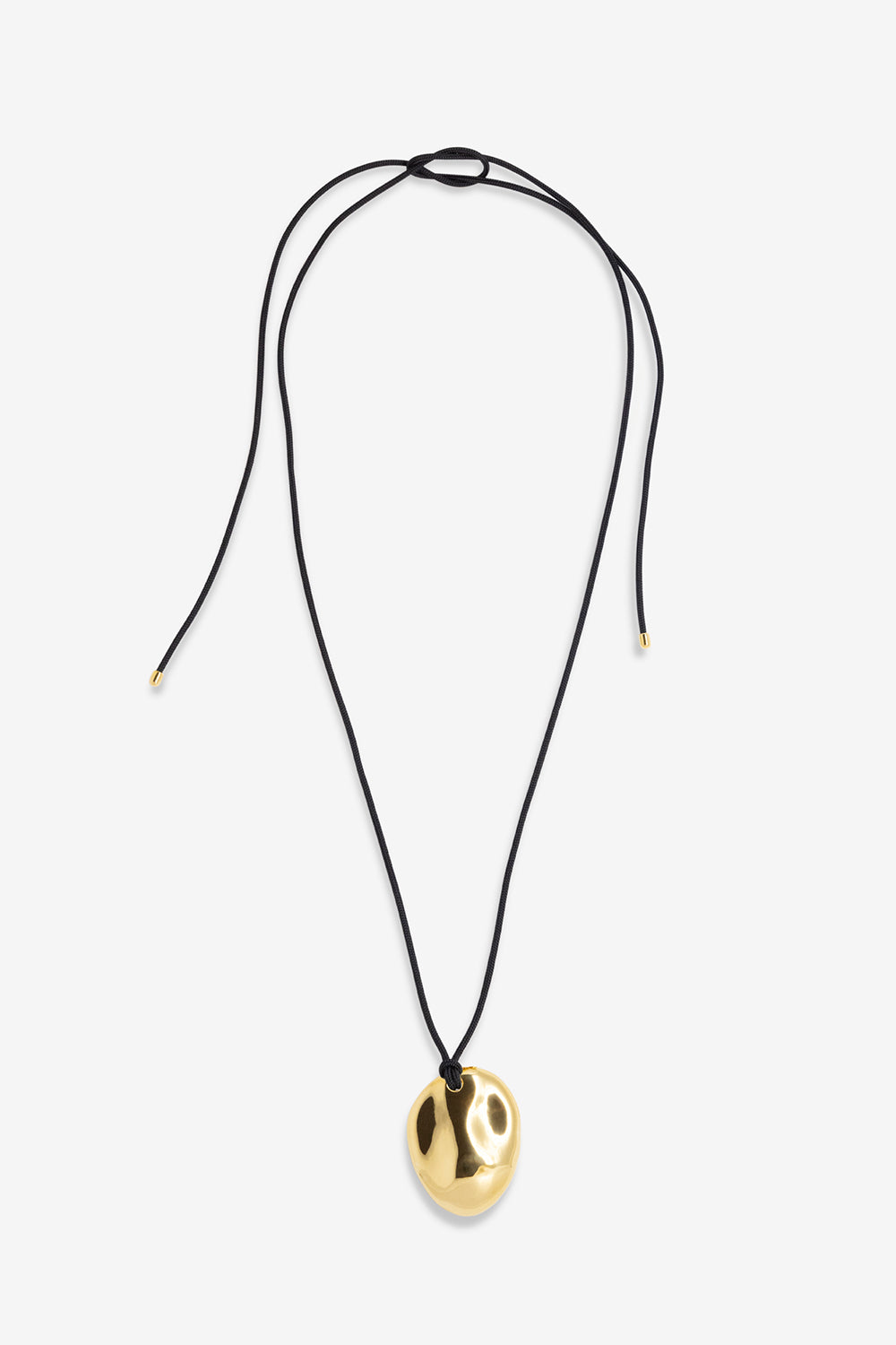 Flash Jewellery Dylan Dome Necklace with black cord in 14k Gold Vermeil