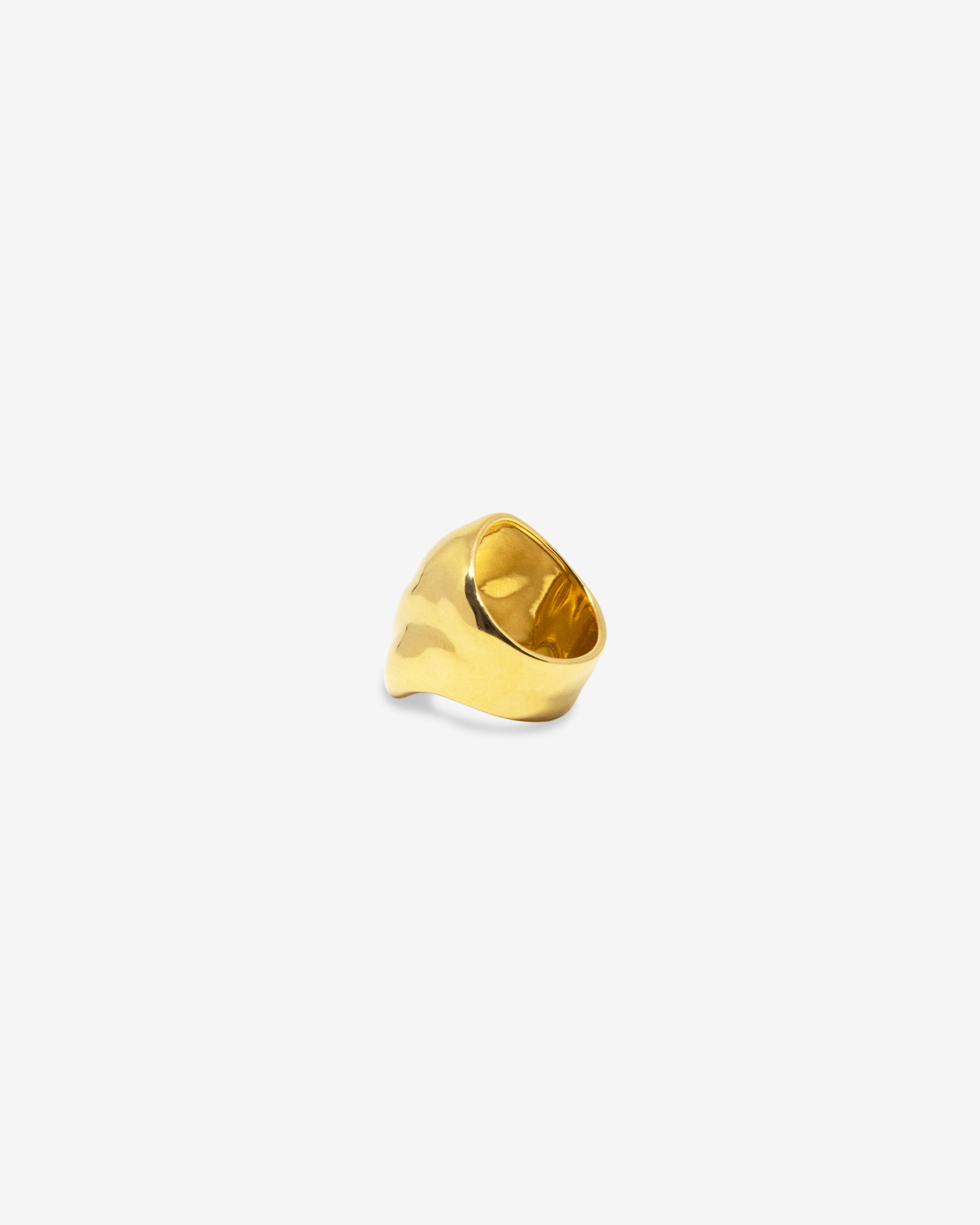 Flash Jewellery Dylan Dome Ring in 14k Gold Vermeil view from back