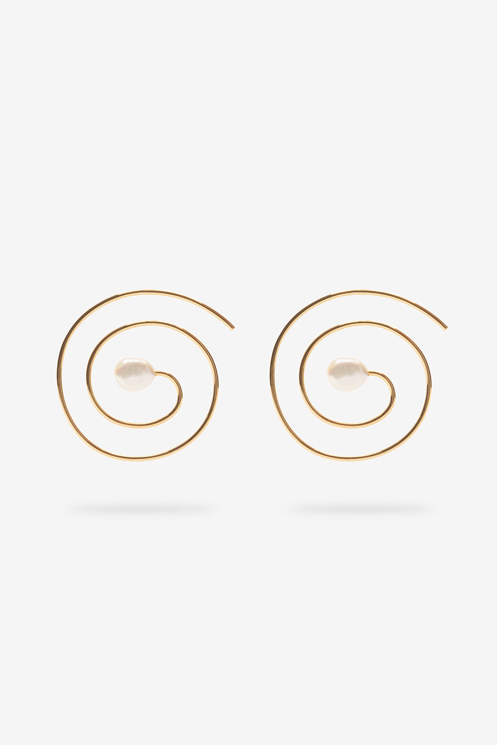 Swirl Spiral Earrings - Gold